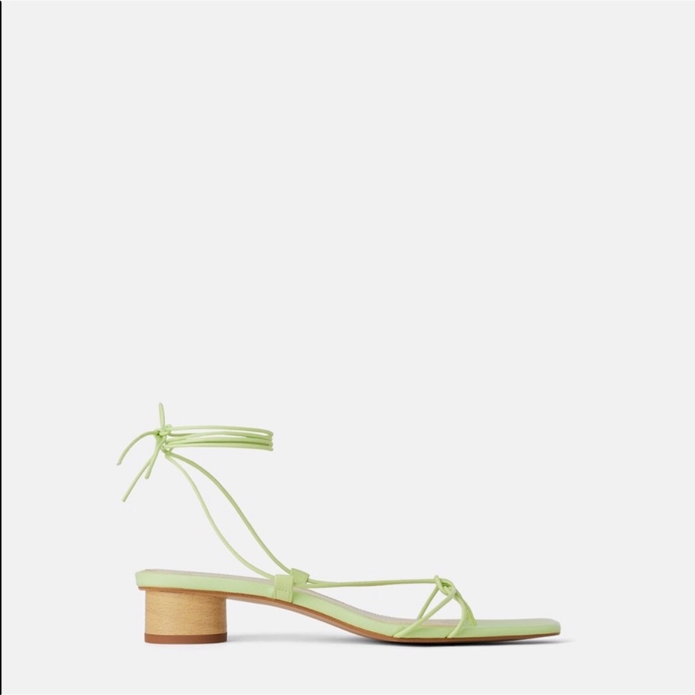 Heeled leather strappy sandals